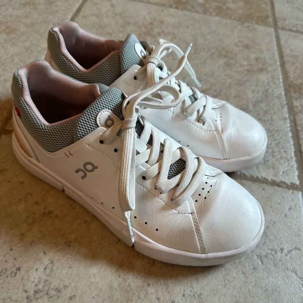 White and Gray Sneakers by On